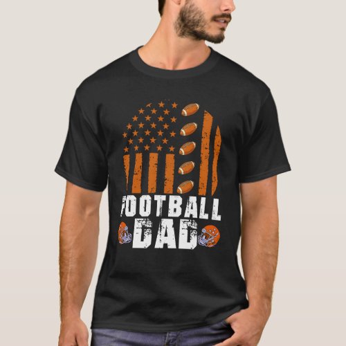 American Flag Football Basketball Dad Gift Ball 1 T_Shirt