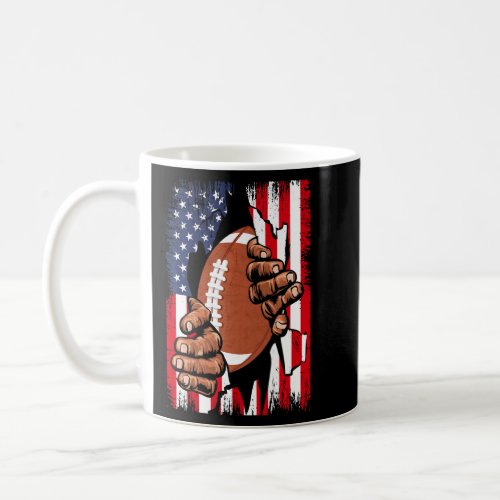 American Flag Football Inside Me Patriotic Usa  Coffee Mug