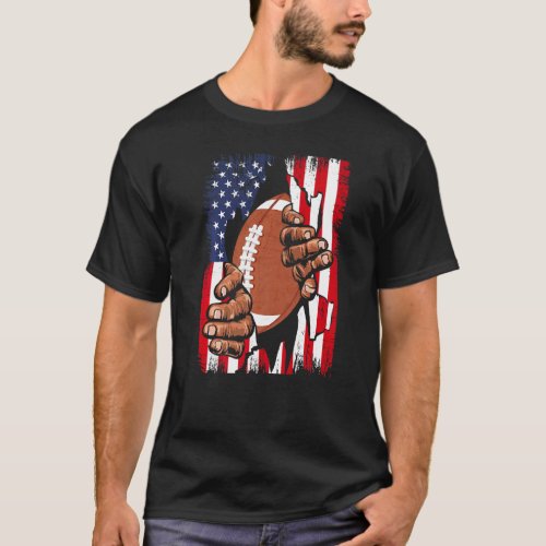 American Flag Football Inside Me Patriotic Usa T_Shirt