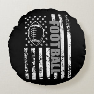American Flag football Patriotic football Round Pillow