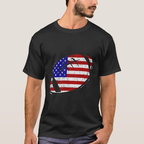 American Flag Football T_Shirt