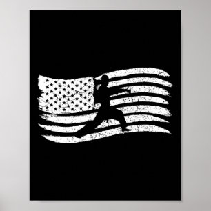 American Flag For Kids With Karate Boy Patriotic Poster