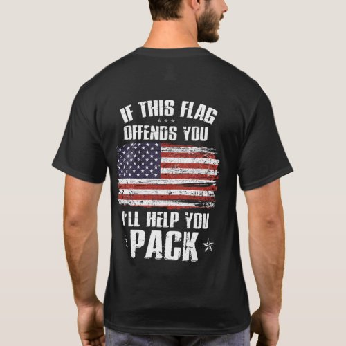 American Flag  For Sublimation If You Offend  T_Shirt