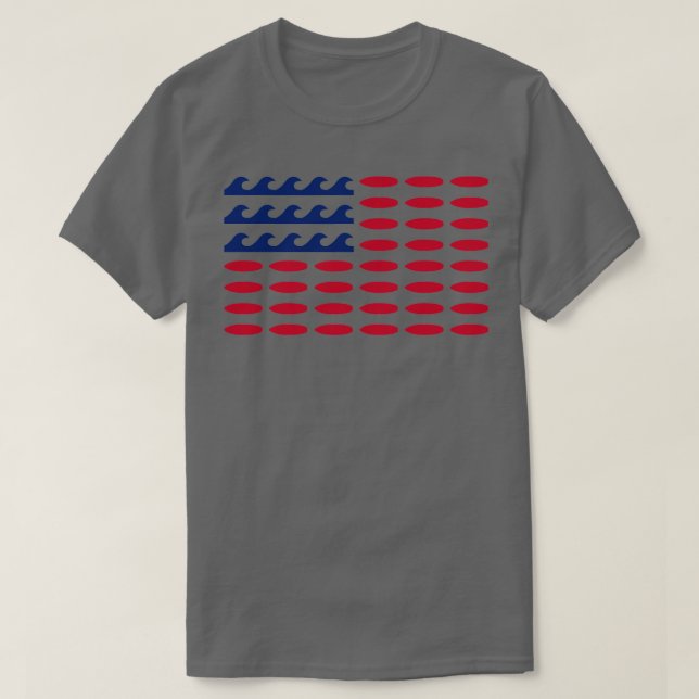 American Flag For Surfing Lovers T-Shirt (Design Front)