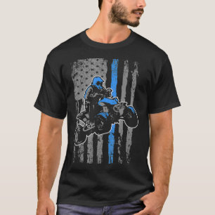 American Flag Four Wheeler Quad Men ATV Riding Gif T-Shirt