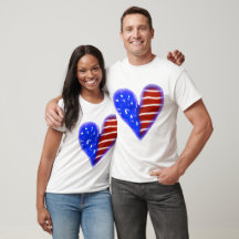 American flag Fourth of July wedding heart
