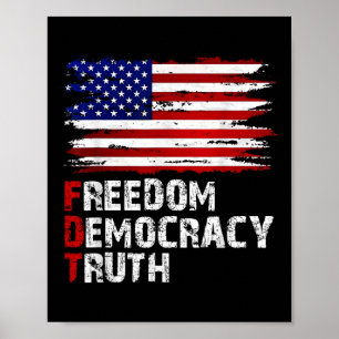 American Flag Freedom Democracy Truth Patriotic Vi Poster