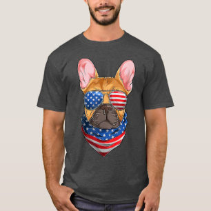 American Flag French Bulldog s, Fourth Of July Fre T-Shirt
