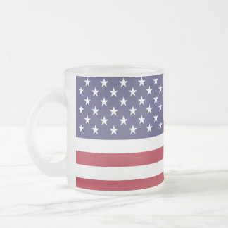 American Flag Frosted Glass Mug