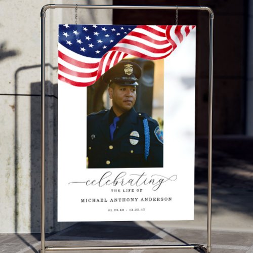 American Flag Funeral Welcome Sign Memorial