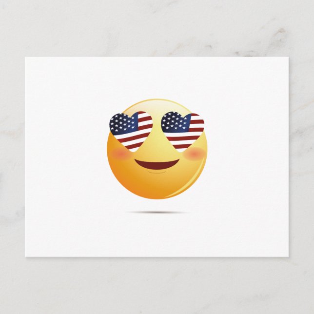 American Flag Funny Emoji Postcard (Front)