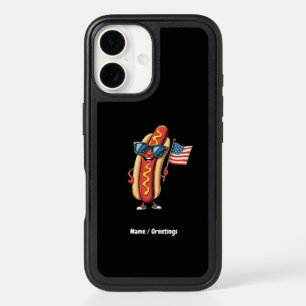 American Flag Funny Hotdog Sunglasses 4th of July iPhone 16 Case
