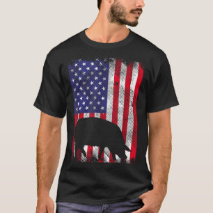 American Flag G Vintage Farm Animal Patriotic Farm T-Shirt