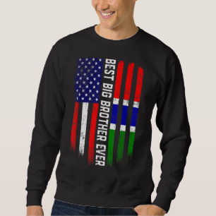 American Flag & Gambia Flag Best Big Brother Ever Sweatshirt