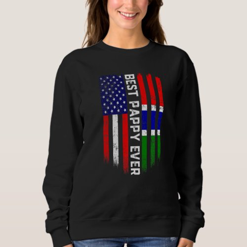American Flag  Gambia Flag Best Pappy Ever Family Sweatshirt