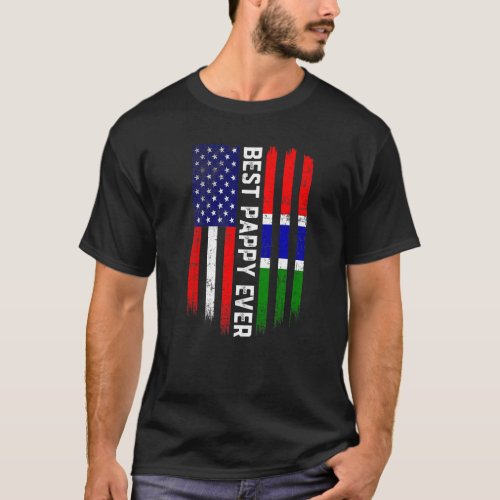American Flag  Gambia Flag Best Pappy Ever Family T_Shirt
