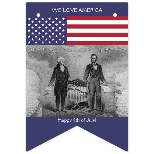 American Flag George Washington Abraham Lincoln US