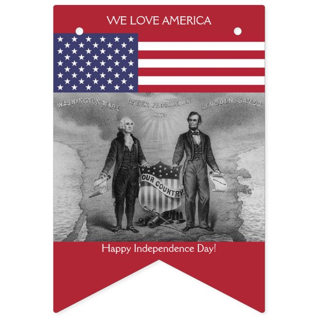 American Flag George Washington Abraham Lincoln US (First Flag)