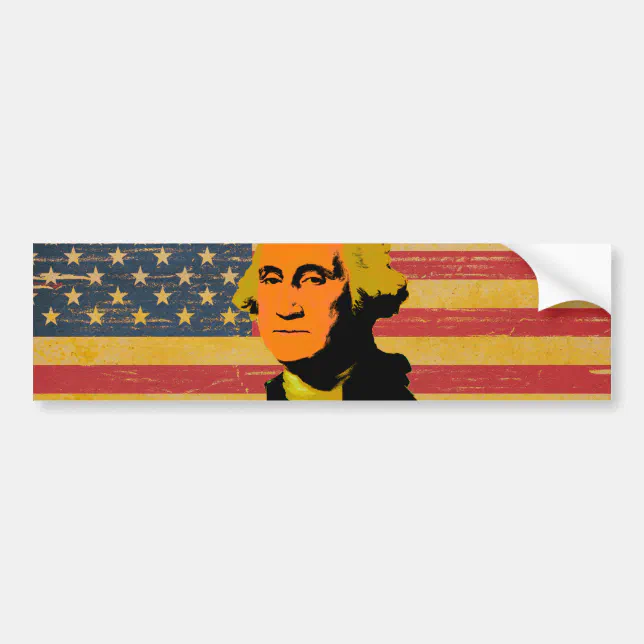 American Flag George Washington Bumper Sticker | Zazzle