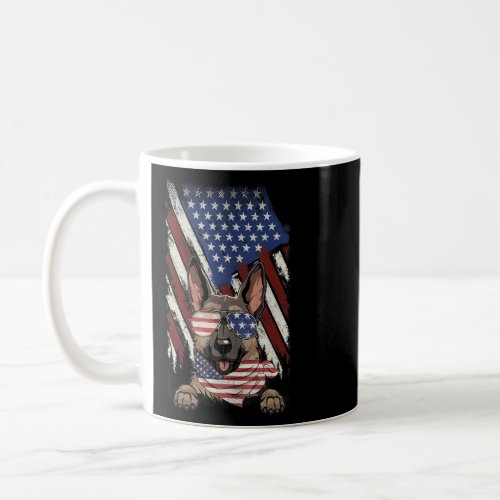 American Flag German Shepherd Dad Mom Dog  4th Of  Coffee Mug