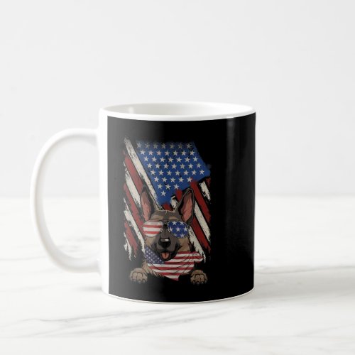American Flag German Shepherd Dad Mom Dog Lover 4t Coffee Mug