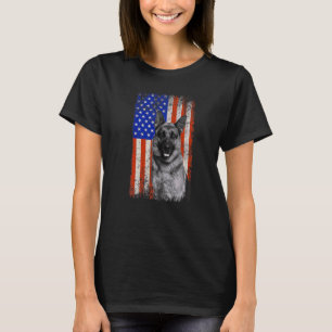 American Flag German Shepherd Dog Dad Mom Puppy Pa T-Shirt
