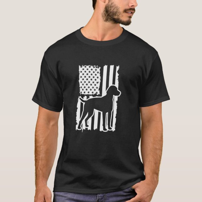 American Flag German Shorthaired Pointer Hunting D T-Shirt (Front)