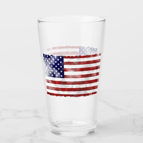 American Flag Glass Cup