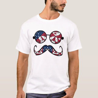 American flag glasses and mustache T-Shirt