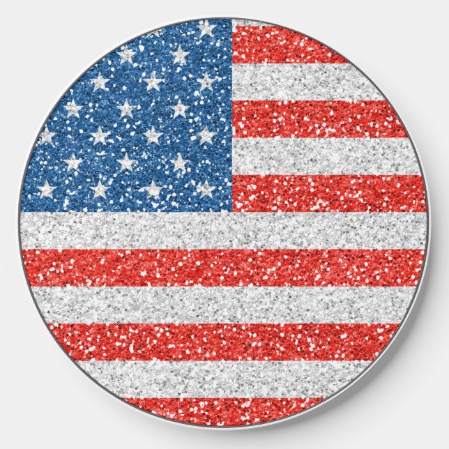 American flag glitter charger (Front)