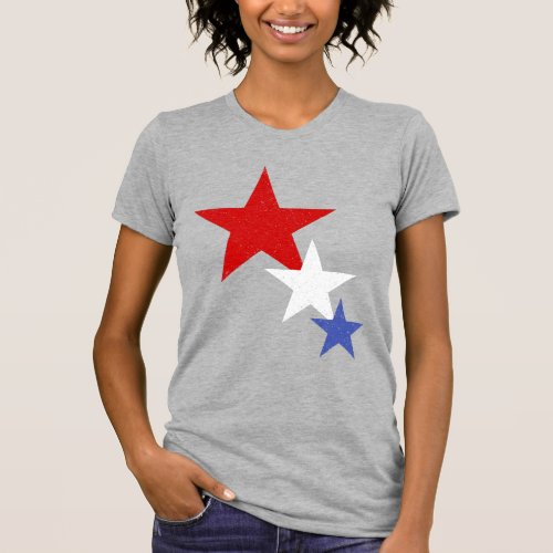 American Flag Glitter Stars Women T_Shirt