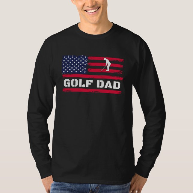 American Flag Glof Dad Father's Day T-Shirt (Front)