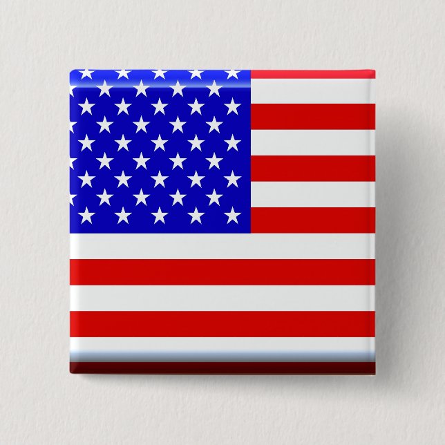 American Flag Glossy Button Pin (Front)