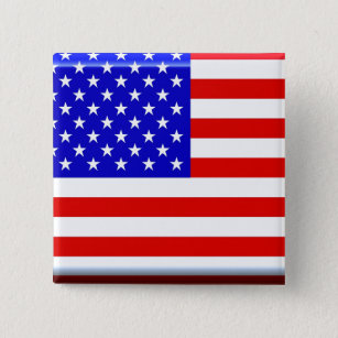American Flag Glossy Button Pin