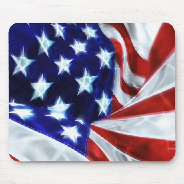 American Flag Glowing Stars Mousepad (Front)
