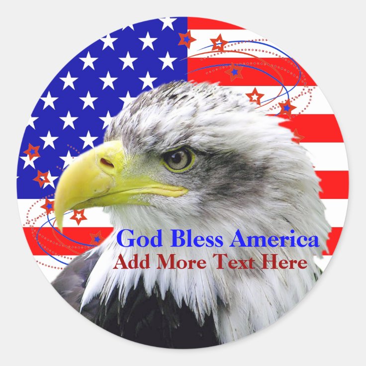 American Flag God Bless America Eagle Stickers Zazzle