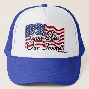 American Flag - God Bless Our Troops! Trucker Hat