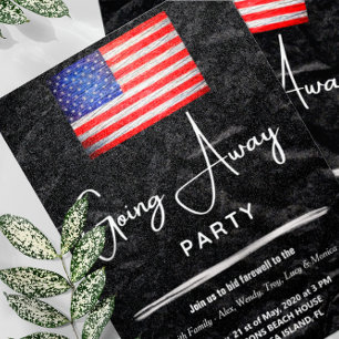 American Flag Going Away Party Military Invitation
