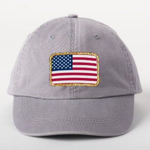American Flag Gold Border USA USA Patch