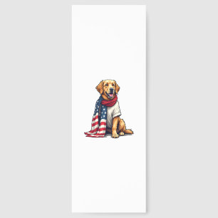 American Flag Golden Retriever Engraved Dog Lover  Bookmarks