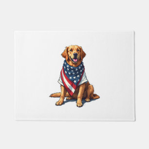 American Flag Golden Retriever Engraved Dog Lover  Doormat