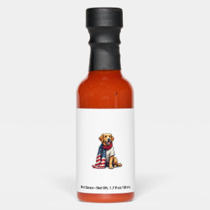 American Flag Golden Retriever Engraved Dog Lover  Hot Sauces