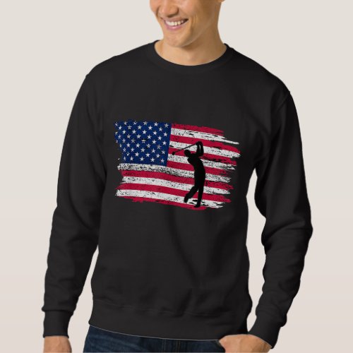 American Flag Golf 4th July Patriotic Golfer Sweatshirt