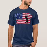 American Flag Golf  4th July Patriotic Golfer T-Shirt