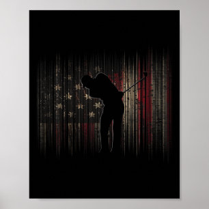 American Flag Golf Apparel - Golf  Poster