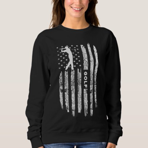 American Flag Golf Clothing Golfer Vintage Golf Sweatshirt