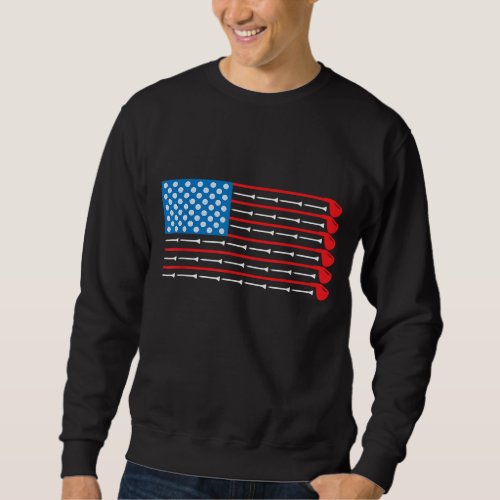 American Flag Golf Clubs Balls and Sports Sweatshirt