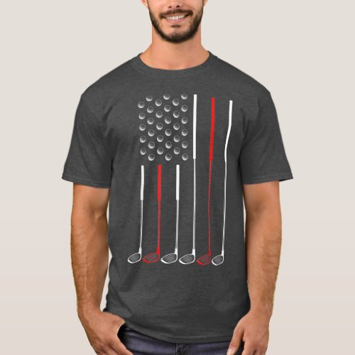 American Flag Golf Clubs Golf Stick Flag Gift 1 T_Shirt
