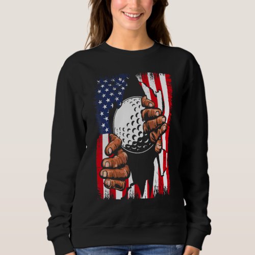 American Flag Golf Inside Me Patriotic Usa Golfer Sweatshirt