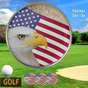 American Flag Golf Marker, We The People / USA Ball Marker